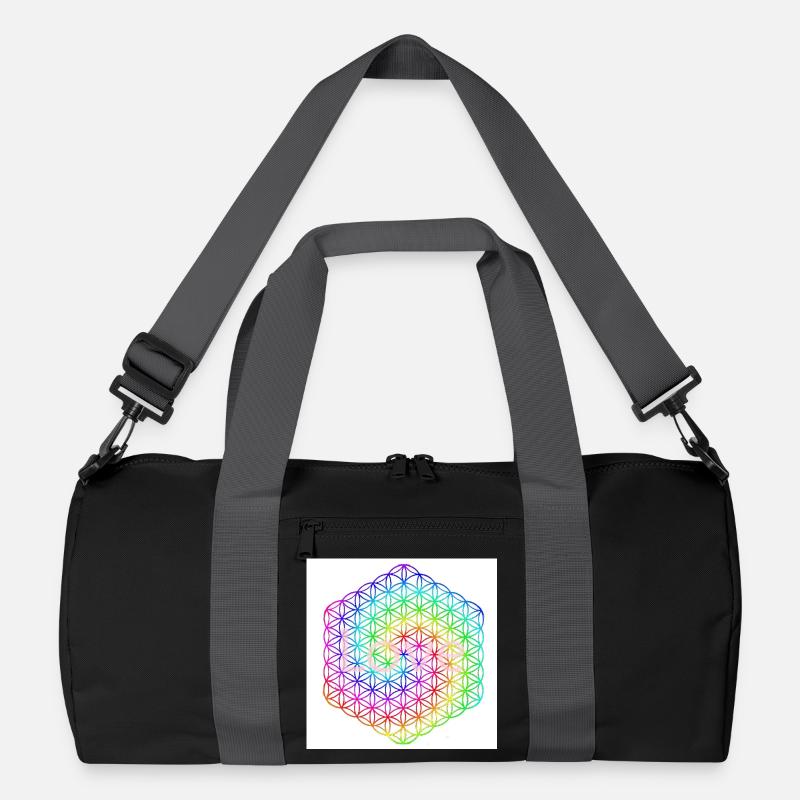 Blume des Lebens - 5. Dimension - Mandala - love - Recycelte Duffel Bag - Schwarz/Graphitgrau