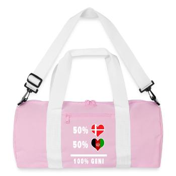 Afghanistan und Dänemark 100% geniale Flagge - Recycelte Duffel Bag - Rosa/Weiß - Vorne
