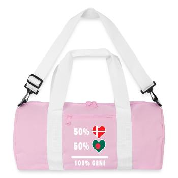 Bangladesh and Denmark 100% genius flag - Recycled Duffel Bag - pink/white - Front