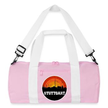 Stuttgart Skyline - Recycelte Duffel Bag - Rosa/Weiß - Vorne
