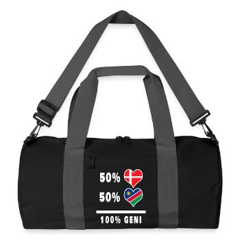 Namibie et Danemark 100% drapeau de génie - Sac de sport recyclé - noir/gris graphite - Devant