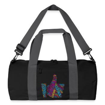 T-shirt LGBTQIA+ Pouce vers le haut Nuage de mots Gay Pride - Sac de sport recyclé - noir/gris graphite - Devant