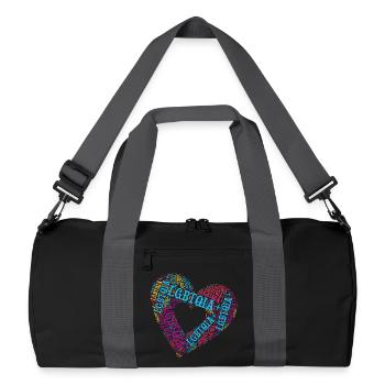 LGBTQIA+ Double Heart Word Cloud Gay Pride T-Shirt - Sac de sport recyclé - noir/gris graphite - Devant