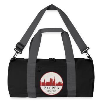 Emblème de la ligne d’horizon de Zagreb Croatie - Sac de sport recyclé - noir/gris graphite - Devant