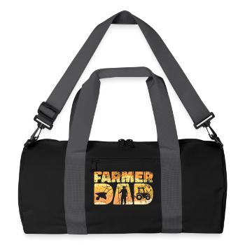 Kraftfahrzeug Traktor Statement Landluft Landwirt - Recycelte Duffel Bag - Schwarz/Graphitgrau - Vorne