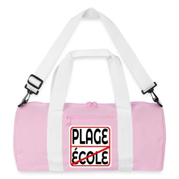 Début des vacances École PLAGE - Sac de sport recyclé - rose/blanc - Devant