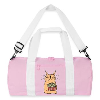 Films Binge Watching Cineast Dvd Cat Soirée cinéma - Sac de sport recyclé - rose/blanc - Devant