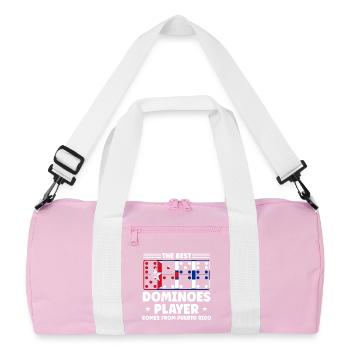 Conception de domino - Sac de sport recyclé - rose/blanc - Devant