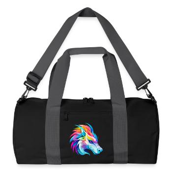 Tête de Dragon Arc-en-ciel - Sac de sport recyclé - noir/gris graphite - Devant