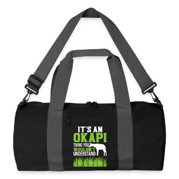 Okapi zoo adventure - Recycled Duffel Bag - black/graphite grey - Front