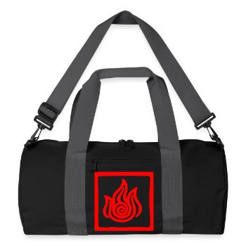Symbole du feu en carré - Sac de sport recyclé - noir/gris graphite - Devant