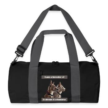 I am a breeder of Podengo Portuguese - Recycled Duffel Bag - black/graphite grey - Front