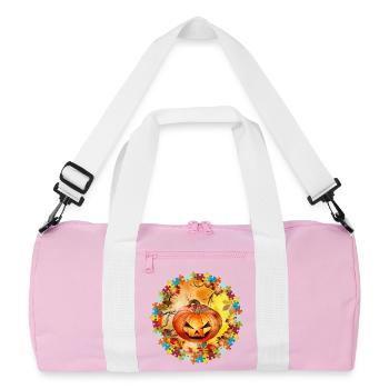 drôle de citrouille d’Halloween dans une ambiance automnale - Sac de sport recyclé - rose/blanc - Devant