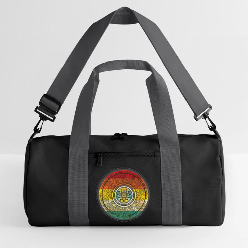 Kaleidoscopic Sun Pattern Context Recycled Duffel Bag