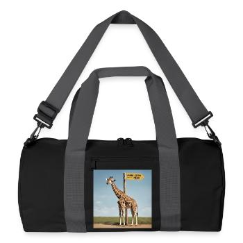 Giraffe Meme ''Mind your Head'' - Printflow - Recycled Duffel Bag - black/graphite grey - Front