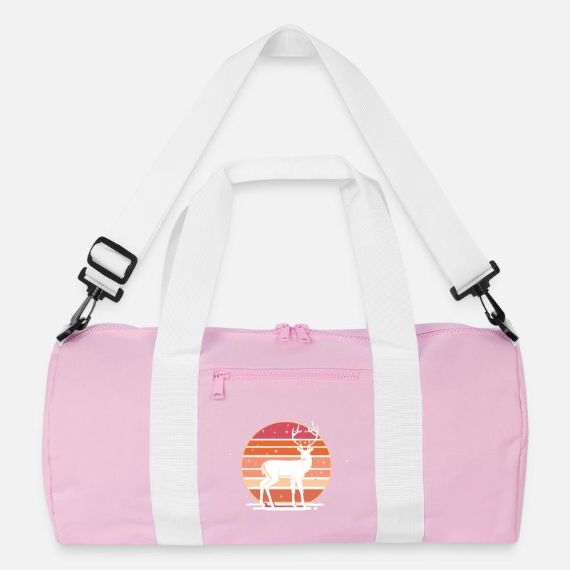 Retro Sunset Deer Recycled Duffel Bag