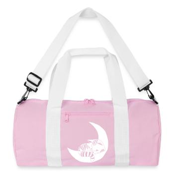 Whimsical kitten - Recycled Duffel Bag - pink/white - Front