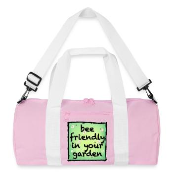 Respectueux des abeilles dans votre jardin - Sac de sport recyclé - rose/blanc - Devant
