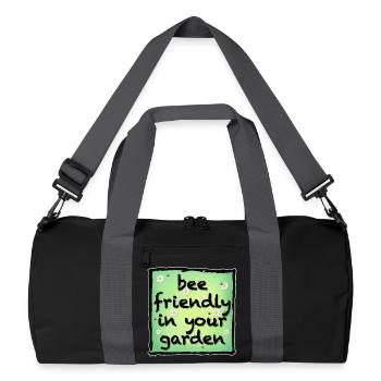 Bee friendly in your garden - Recycelte Duffel Bag - Schwarz/Graphitgrau - Vorne