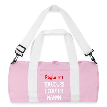 Quote Mom Always Listen - Recycled Duffel Bag - pink/white - Front
