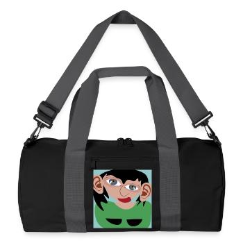 Dark-haired woman - Recycled Duffel Bag - black/graphite grey - Front