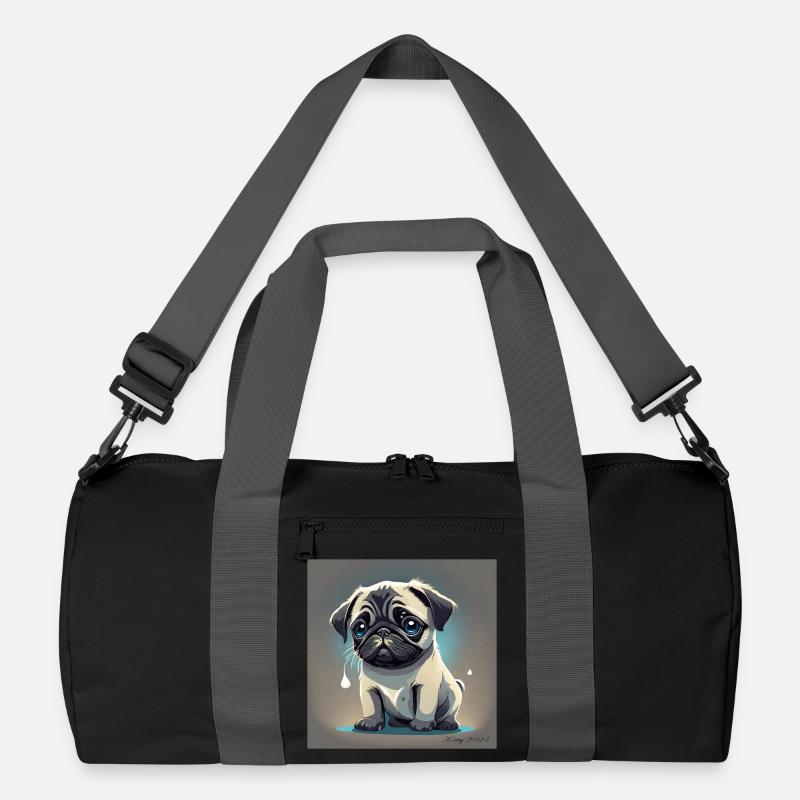 Verliebter Mops mit Tränen im Blick Recycelte Duffel Bag