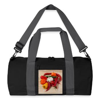 Ronde du CHILI - Sac de sport recyclé - noir/gris graphite - Devant