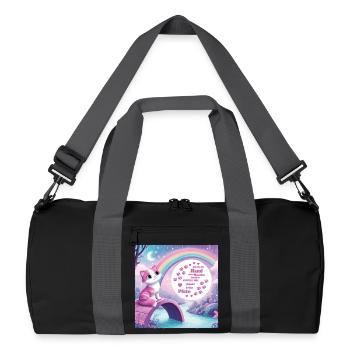 Chat avec arc-en-ciel - Sac de sport recyclé - noir/gris graphite - Devant