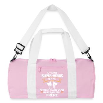 Super-Héros Frère Sans Cape - Sac de sport recyclé - rose/blanc - Devant