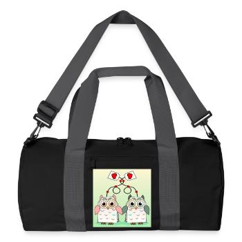Owl Tea - Recycled Duffel Bag - black/graphite grey - Front