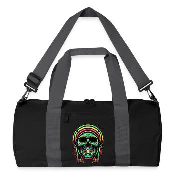 Reggae Crâne Décoration Figure Culture Rasta - Sac de sport recyclé - noir/gris graphite - Devant