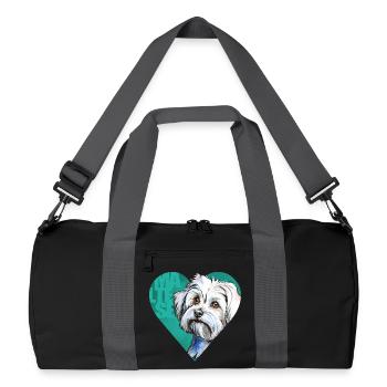 Portrait de bichon maltais - Sac de sport recyclé - noir/gris graphite - Devant