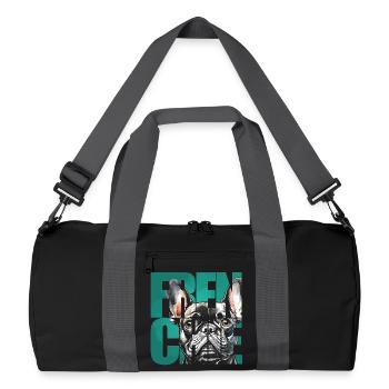 French Bulldog Portrait - Recycled Duffel Bag - black/graphite grey - Front