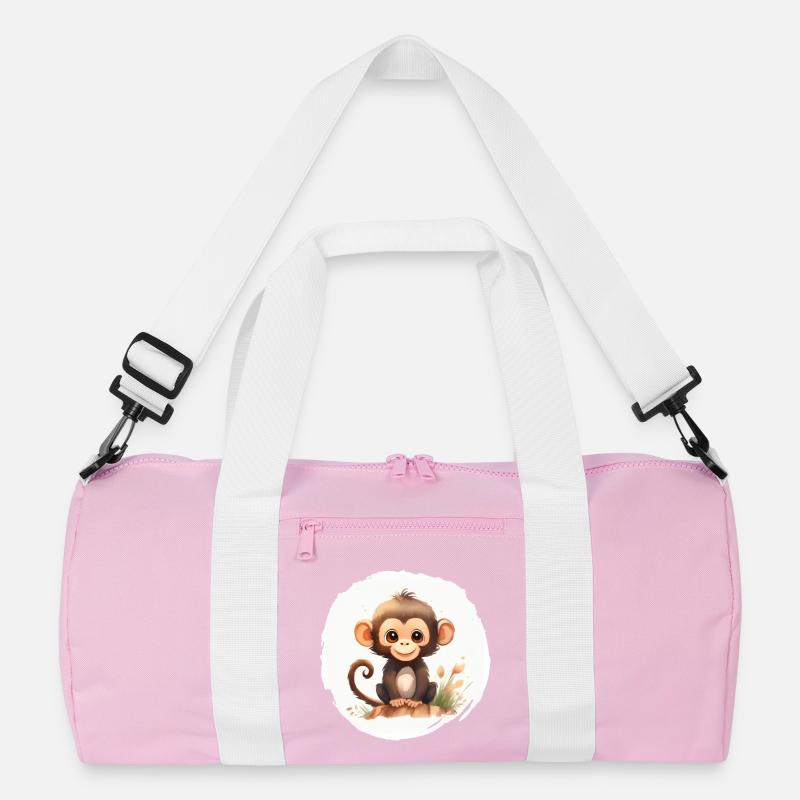 Monkey Watercolor Recycled Duffel Bag