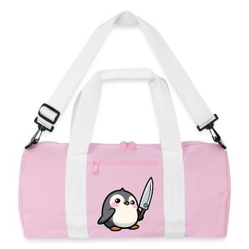 Lustiger Pinguin - Recycelte Duffel Bag - Rosa/Weiß - Vorne