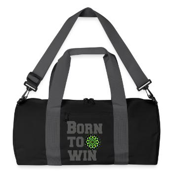 Dart, Dartpfeil, Darts, Shirt Born to win (25) - Recycelte Duffel Bag - Schwarz/Graphitgrau - Vorne