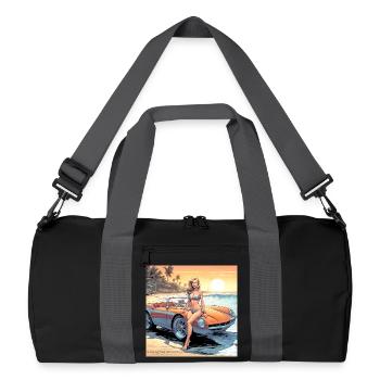 Fille avec voiture et nature de rêve 3 - Sac de sport recyclé - noir/gris graphite - Devant