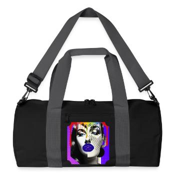 Collage photo Pop Art coloré - Sac de sport recyclé - noir/gris graphite - Devant