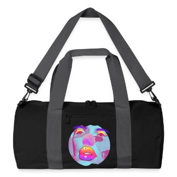 Collage lumineux Pop Art - Sac de sport recyclé - noir/gris graphite - Devant