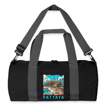 Pattaya Thailand Strand Design - Recycelte Duffel Bag - Schwarz/Graphitgrau - Vorne