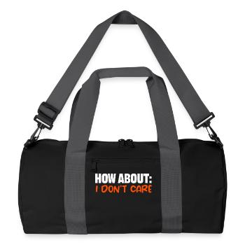 Cool saying: I don't care doesn't care - Recycled Duffel Bag - black/graphite grey - Front