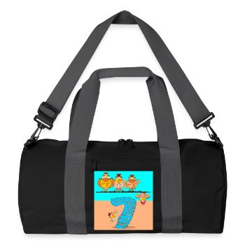 7th Birthday Schoolchild - Chicken Coop Poultry - Recycled Duffel Bag - black/graphite grey - Front