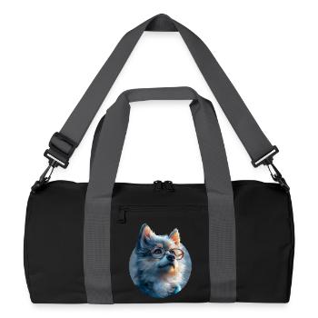Illustration de Loup avec lunettes - Sac de sport recyclé - noir/gris graphite - Devant