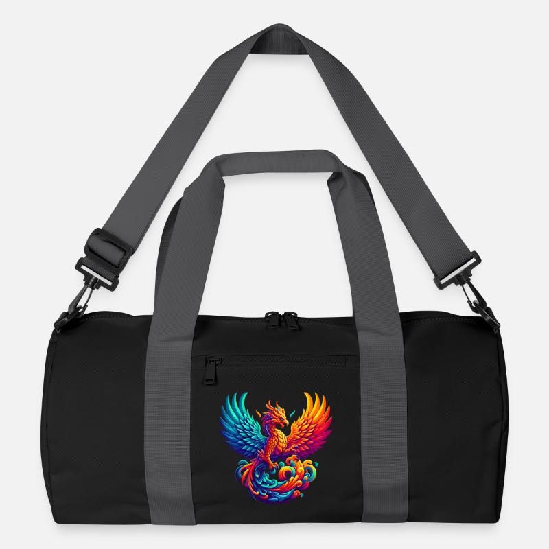 Hyper Flames of Majestic Phoenix Recycled Duffel Bag