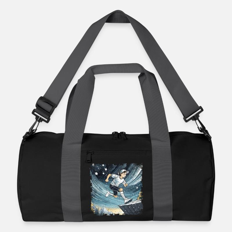 sportlicher Junge comic Recycelte Duffel Bag