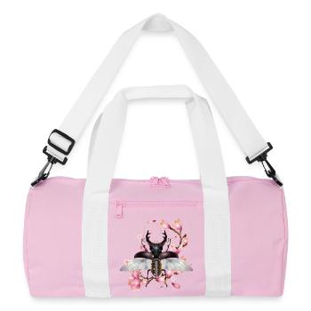 Magnifique cerf-volant avec des ailes et une fleur de magnolia - Sac de sport recyclé - rose/blanc - Devant