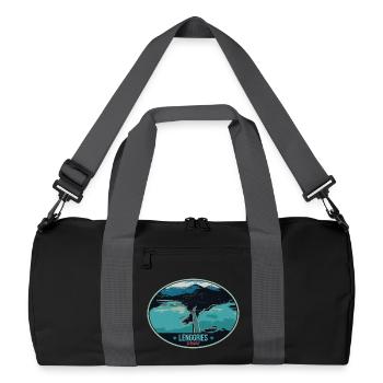 Illustration Lac Sylvenstein à Lenggries, Bavière - Sac de sport recyclé - noir/gris graphite - Devant