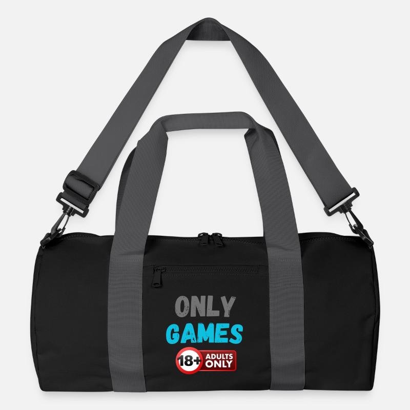 Nur Spiele 18+ Logo - Recycelte Duffel Bag - Schwarz/Graphitgrau