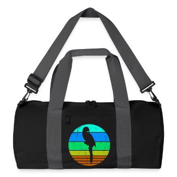 Vogel Papagei Tierliebhaber Haustier Urwald Tier - Recycelte Duffel Bag - Schwarz/Graphitgrau - Vorne