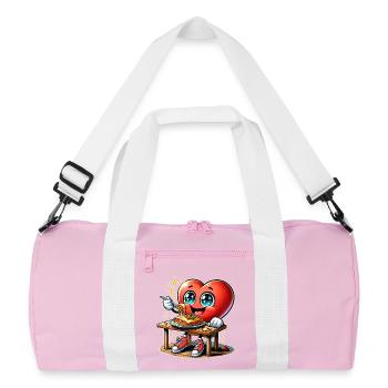 Lasagna Heart Italy Food Cooking - Recycled Duffel Bag - pink/white - Front